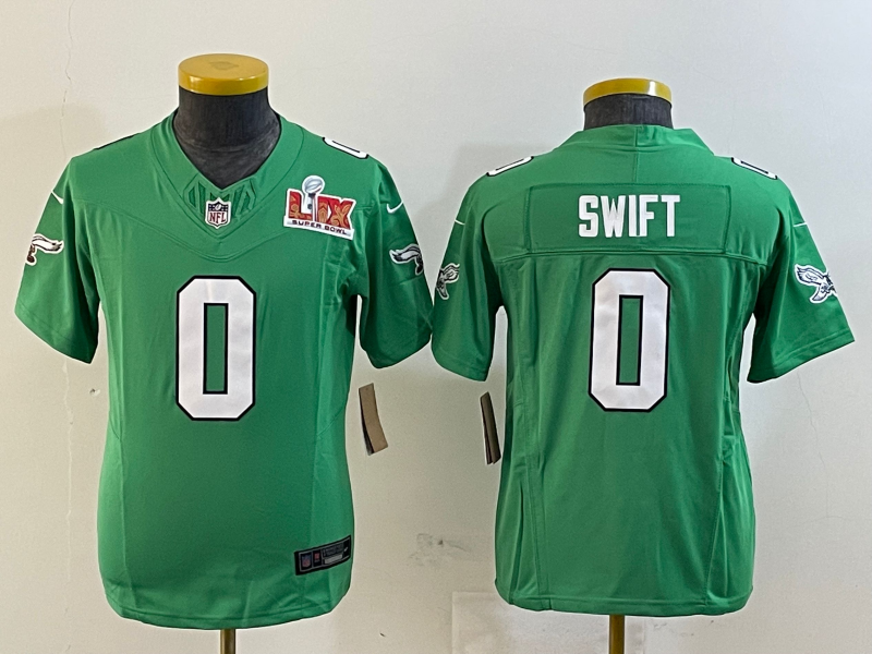 Youth 2025 Philadelphia Eagles 0 Swift green Nike NFL jersey style 2